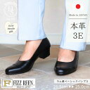 【FIZZ REEN】 ローヒール フォーマル パンプス 3E レザー 疲れない 本革 シンプル おしゃれ 靴 黒 ヒール 3センチ 50代 甲高 幅広 外反母趾 歩きやすい 母の日