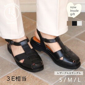 ★Fashion THE SALE MAX1000円OFF! グルカ サンダル 本革 レディース 厚底 3cm ヒール 幅広 歩きやすい 3E 相当 おじ靴 黒 白 トラッド