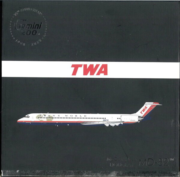 【中古】 その他   完成品(航空機) 民間機  Gemini200 　No.G2TWA911　1/200 MD-82 トランス・ワールド航空 N960TW  【B】  ※若干の外箱傷みあり・商品の性質上多少の塗装ムラ等はご容赦下さい