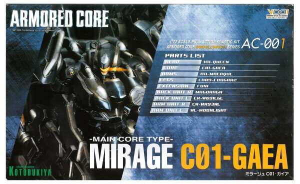 【中古】 その他   プラモデル(ロボット・メカ)  コトブキヤ　AC-001　1/72 MIRAGE C01-GAEA 「アーマード・コア」  【A´】  ※未組立・若干の外箱傷みあり
