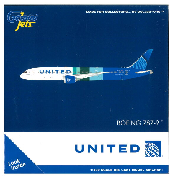 【中古】 その他   完成品(航空機) 民間機  Gemini Jets  1/400 ボーイング 787-9 ユナイテッド航空 品番:GJUAL2333  【B】  ※外箱に若干の傷みあり・商品の性質上多少の塗装ムラ等はご容赦ください