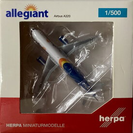 【中古】1/500 herpa(ヘルパ) 533140 A320 アレジアント航空 N256NV 【C】 開封品・外箱少し傷みあり。※メーカー出荷時の塗装ムラ等はご容赦下さい。