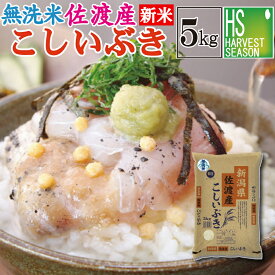 新米無洗米 新潟県佐渡産こしいぶき5kg 令和7年産【送料無料】Shop Of The Year 米ジャンル大賞[北海道沖縄へは別途送料760円]【コンビニ受取 コンビニ決済 後払い 可】