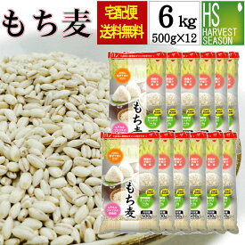 [雑穀生活始めよう！] 【お得なまとめ買い ケース販売】管理栄養士オススメ！βグルカン豊富な♪もち麦(大麦)計6kg(500g×12袋) 雑穀 【送料無料】[ハーベストシーズン][北海道沖縄は別途送料760円]
