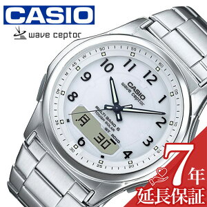 お買い物マラソン27日9:59迄【店内全品P2倍】カシオウェーブセプター腕時計 CASIOWAVE CEPTOR時計 CASIO WAVE CEPTOR 腕時計 カシオ ウェーブセプター 時計 ソーラー電波腕時計 MULTIBAND6 メンズ ホワイト
