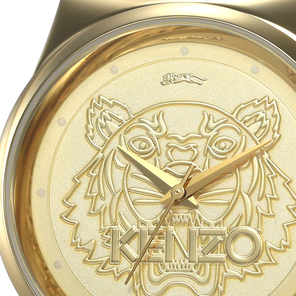 人気ショップ (希少)KENZO ケンゾー ゴールド 虎 タイガー 腕時計 金属 