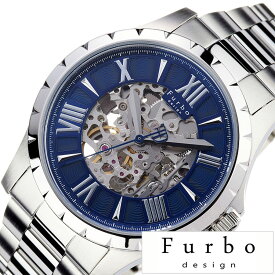 フルボデザイン 腕時計 Furbodesign 時計 FURBO design 腕時計 フルボ デザイン 時計 メンズ腕時計 ブルー F5021SNVSS ブランド 防水 シルバー ステンレス スーツ ビジネス カジュアル おしゃれ 機械式 メカニカル スケルトン プレゼント ギフト 新生活 父の日