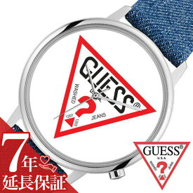 ゲス 腕時計 GUESS 時計 GUESS 腕時計 ゲス 時計 ハリウッド Hollywood メンズ レディース腕時計 ホワイト V1001M1 人気 ブランド 防水 ファッション ブルー デニム レザー 革 ペアウォッチ プレゼント ギフト 父の日 新生活 新社会人