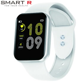 スマートR 腕時計 SMART R 時計 スクエア デザイン iphone対応 Android対応 心拍計 通知機能 NY07 ホワイト ユニセックス 腕時計 液晶 充電式デジタル スマートウォッチ SR-6301131 人気 おすすめ おしゃれ ブランド プレゼント ギフト 父の日