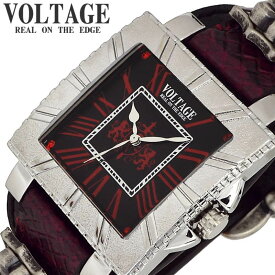 ヴォルテージ VOLTAGE 腕時計 ブレイブ 4 BRAVE 4 メンズ VO-008S4-02BR 男性 ブラックxレッド ブラック バイカー ロック 革ジャン コンチョ シルバー ハード 人気 おすすめ おしゃれ ブランド プレゼント ギフト プレゼント