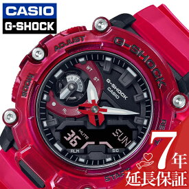 カシオ 腕時計 CASIO 時計 ジーショック サウンドウェーブ Gショック Sound Wave メンズ レッド 赤 カジュアル アナデジ 武骨 夏フェス GA-2200SKL-4AJF 人気 おすすめ おしゃれ ブランド プレゼント ギフト 防水 アウトドア キャンプ フェス 頑丈 スケルトン クリア 平成