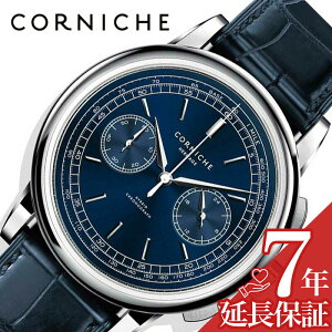�R�[�j�b�V�� �r���v CORNICHE ���v �w���e�[�W�E�N���m�O���t Heritage Chronograph �����Y �l�C�r�[�u���[ �n�C�u���b�h ���[�u�����g ���J�N�H�[�c �Z�C�R�[ �� Seiko VK64 CW-HC-BL �l�C �������� ����