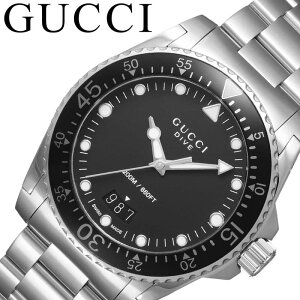 お買い物マラソン27日9:59迄【店内全品P2倍】グッチ 腕時計 GUCCI 時計 ダイヴ DIVE メンズ ブラック シルバー 男性 仕事 ビジネス 上品 高級感 冠婚葬祭 ラグジュアリー 使いやすい アナログ ラ