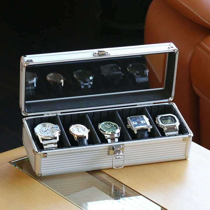 楽天市場 時計ケース 腕時計収納 ケース 腕時計 収納 整理 ボックス 時計 コレクション メンズ レディース ディスプレイ ウォッチケース 腕時計ケース 収納ケース コレクションボックス 1本 2本 3本 4本 5本 自動巻き 機械式 アルミ ガラス 新社会人 バレンタイン