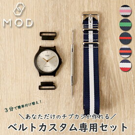 【最大825円引き】【30％OFF】 MQ-24専用 アダプター チプカシ オリジナル カスタム MOD BRIDGE24 カスタマイズ ベルト替え レディース チープカシオ ナイロンベルト CASIO カシオコレクション ブラック ホワイト ネイビー グリーン レッド ピンク ストライプ トリコロール