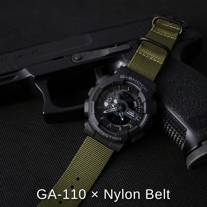 楽天市場】G-SHOCK 対応 ZULUナイロンベルト オリーブグリーン 22mm 幅 