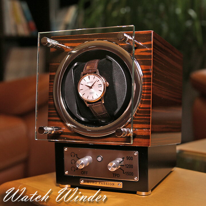 楽天市場 高級腕時計専用 時計 ワインダー ワインディング 腕時計 自動巻き上げ機 1本 ワインディングマシーン 腕時計 メンズ レディース Fwd 1121eb 機械式 自動巻き 自動巻き機 オートマ アナログ 収納 時計収納ケース ウォッチワインダー マブチモーター インテリア