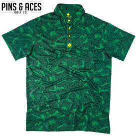 PINS&ACES/ピンズ&エースオーガスタトポ グリーン ポロ Augusta Topo Green PA2PLATGポロシャツ ゴルフウェア ウエア メンズ 半袖 メンズ おしゃれ【送料無料】