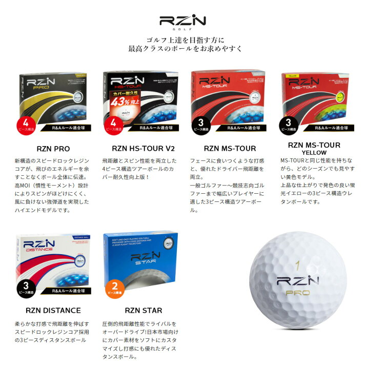 楽天市場 公認球 Rzn Golf レジンゴルフrzn Ms Tour ゴルフボール ホワイト 1ダース 12球入り3ピース構造 ツアーボール Rzn Hstr V2 Box 送料無料 Htcゴルフ 楽天市場 公認球 Rzn Golf レジンゴルフrzn Ms Tour ゴルフボール ホワイト 1ダース 12球入り3ピース構造 ツアーボール Rzn Hstr V2 Box 送料無料 Htcゴルフ