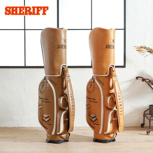 【数量限定】SHERIFF/シェリフ2022年 クラシックシリーズ キャディバッグ キャメル×ホワイト オレンジ×ホワイト SHERIFF CLASSIC SFC-014クラシック スポーツ カートバッグ キャディバック ゴルフバ
