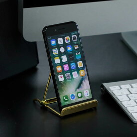 amabro アマブロ ディスプレイスタンド S DISPLAY STAND ブックスタンド iPhone用スタンド スマホスタンド 卓上スタンド タブレット スタンド フォトフレーム レシピスタンド かわいい シンプル おしゃれ 折りたたみ コンパクト ゴールド 真鍮