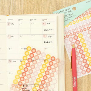 シースルーポイントステッカー シール 手帳 手帳用シール スケジュール帳 日記 育児日記 アクセサリーデコレーション シースルーシール 透明 クリア 書き込み 貼り直し はがせる 再剥離 ミ