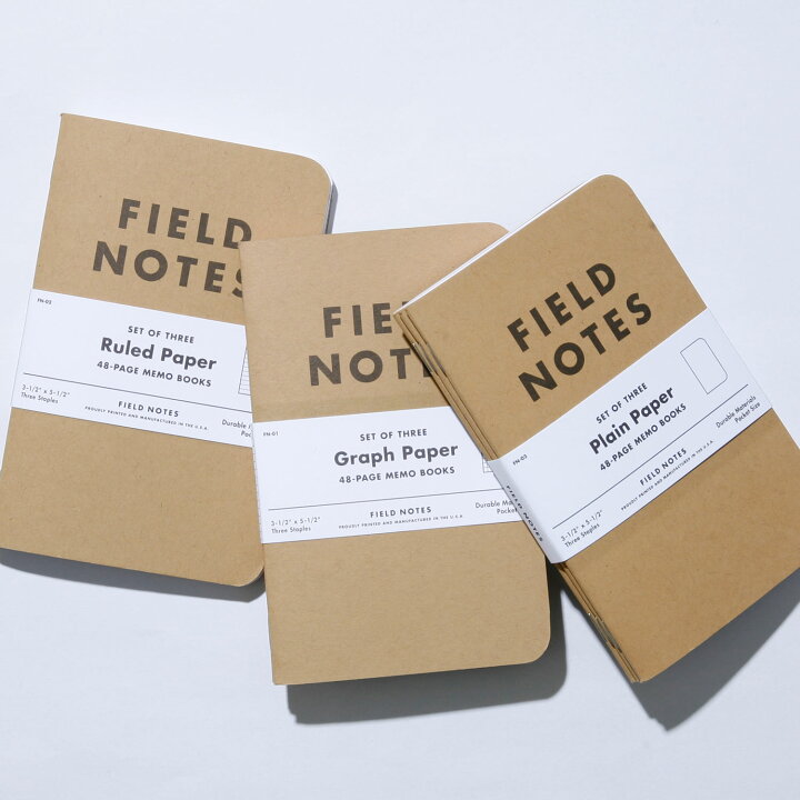楽天市場】FIELD NOTES フィールドノート メモブック 3-PACKS メモ帳 