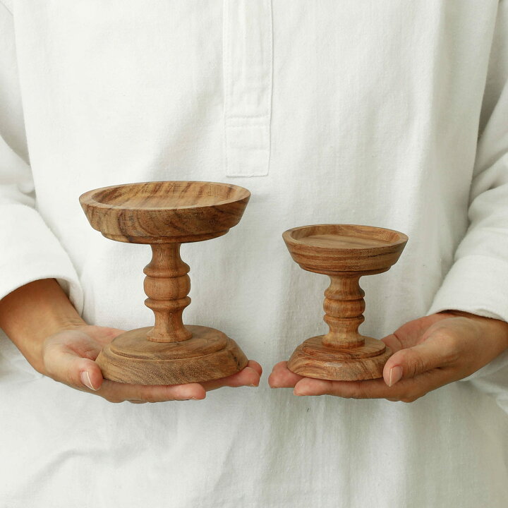 楽天市場】WOOD Candleholder キャンドルスタンドコンポートL 燭台 