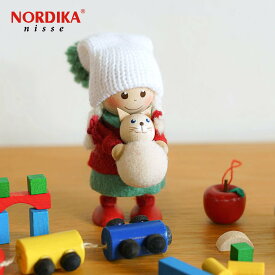 NORDIKA nisse ノルディカニッセ 2023 人形 ネコのぬいぐるみを抱えた女の子 クリスマス オブジェ 飾り 木製 北欧 雑貨 置物 プレゼント ギフト NRD120762