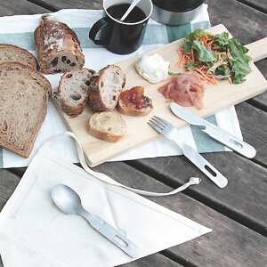 GLOCAL STANDARD PRODUCTS CAMP 3pcs キャンプ 3ピースセット カトラリー スプーン フォーク ナイフ 栓抜き 収納袋付き アウトドア キャンプ レジャー 登山 公園 ピクニック お弁当