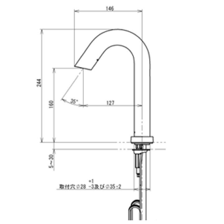 TOTO 台付自動水栓（AC100V・単水栓・グースネック・手動スイッチ付き） アクアオート TLE33SM3A水道　蛇口　洗面　手洗 |  広瀬トータルサービス