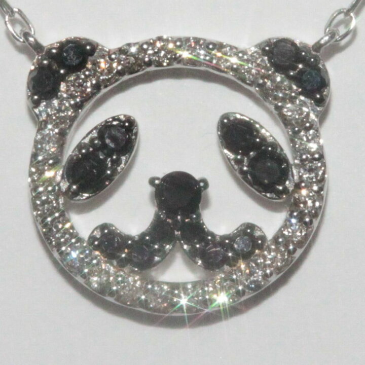 楽天市場】パンダネックレスK18WGダイヤ合計0.36ct : httjewerlshop 