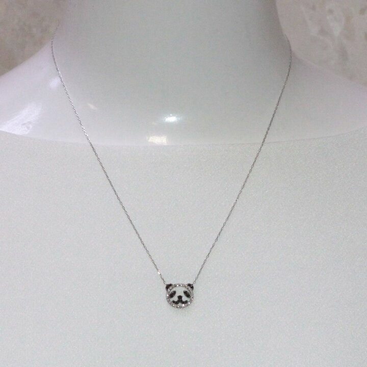 楽天市場】パンダネックレスK18WGダイヤ合計0.36ct 