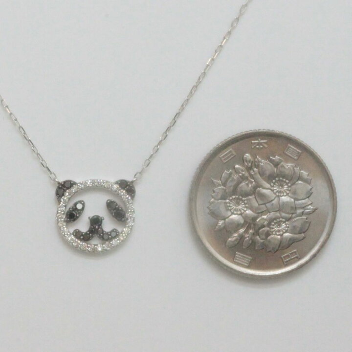 楽天市場】パンダネックレスK18WGダイヤ合計0.36ct : httjewerlshop 