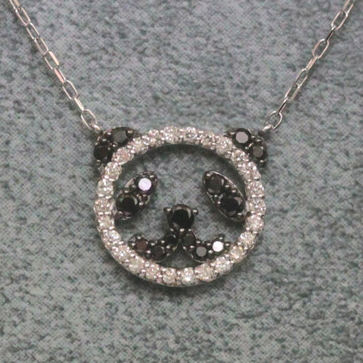 楽天市場】パンダネックレスK18WGダイヤ合計0.36ct : httjewerlshop 