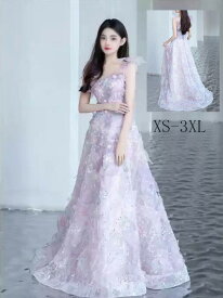 送料無料 ウエディングキラキラ ドレス キャミソール 大人 ワンピースロングドレス 大きいサイズ 小さいサイズ ステージドレス ピアノ 発表会 結婚式 母親 演奏会ドレス レディース ロング丈 披露宴 イブニングドレス パーティードレス 二次会 花嫁 花柄 XS S M L XL XXL