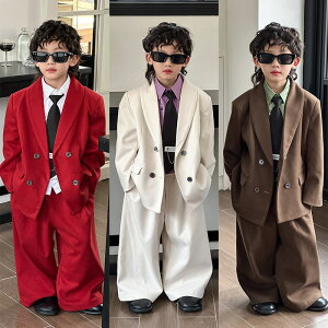 ジュニア 男の子 フォーマル 入学式 キッズスーツ 子供 男児 ゆったり スーツセット キッズ こども 結婚式 発表会 卒園式 卒業式 七五三 お宮参り トップス ラシャ長袖トップス 長ズボン 七