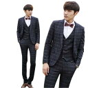 チェック柄スーツ 20代30代40代50代 カッコイイ カラースーツ タキシードスーツ 3ピーススーツ メンズ上下セット 二次…