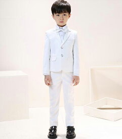 「大人気」送料無料 男の子花婿の介添え結婚式 卒業式 司会 舞台カジュアル無地 キッズ七五三 フォーマル 子供服 入学式 卒園式 発表会 演出 長袖ジャケット+パンツ+長袖シャツ+蝶ネクタイ 4点セット 4色選択可！100/110/120/130/140/150/160 品質良いスーツ