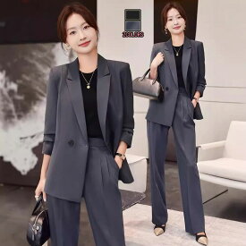 送料無料 洗えるスーツ ジャケット+パンツ/【上着のみ】2点セット 韓国風 レディース フォーマル 通勤OL 春秋 ママ 入学式 卒業式 カジュアル ビジネス 発表会 オフィスセレモニースーツ 20代30代40代 制服 無地 ファッション 司会 Size：S/M/L/XL/2XL/3XL 2COLOR