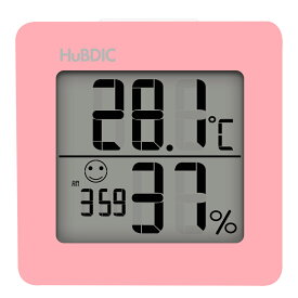 【時計・アラーム・バックライト・お試し電池付き】温湿度計 累計7万台突破 さらに見やすく 温湿 温度 時刻 日付 コンパクト おしゃれ シンプル スヌーズ機能 目覚まし時計 置き時計 置き型 乾燥 インフルエンザ予防 リビング インテリア 室内 寝室 HuBDIC HT-1