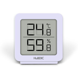 【温度と湿度のみ】無駄のない温湿度計 シンプル コンパクト 丁度いい 見やすい デジタル 温度計 湿度計 置き掛け兼用 卓上 壁掛け マグネット付き お試し電池付き ホワイト グレー 熱中症 インフルエンザ 赤ちゃん 子ども わりとおしゃれ ヒュービディック HuBDIC HT-8