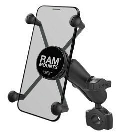 【P5倍】 ラムマウント 大型 スマホ Xグリップ マウントセット ハンドルバー φ 19 ～ 25.4mm 標準アーム 1インチ ボール 対応 Bサイズ RAM-B-408-75-1-UN10U RAM MOUNTS iPhone 15 Pro MAX バイク 自転車