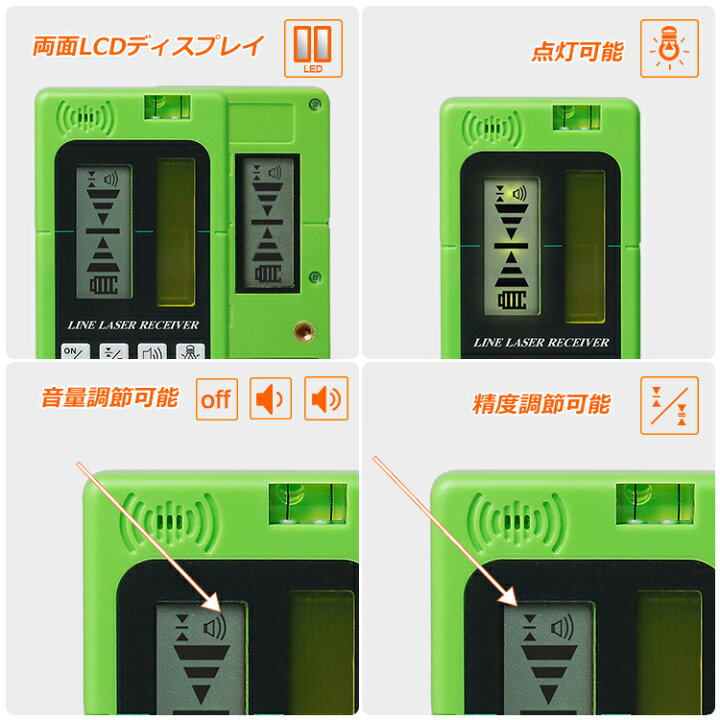 楽天市場】Huepar レーザー墨出し器専用 受光器 レーザーレシーバー 