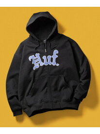 NOBLE FULL ZIP FLEECE HOODIE/ HUF ハフ ジップパーカー HUF ハフ トップス パーカー・フーディー ブラック グレー オレンジ【送料無料】[Rakuten Fashion]