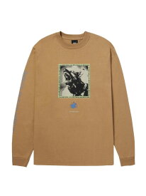 BEWARE L/S TEE HUF ハフ Tシャツ ロンT HUF ハフ トップス カットソー・Tシャツ ブラック ベージュ【送料無料】[Rakuten Fashion]