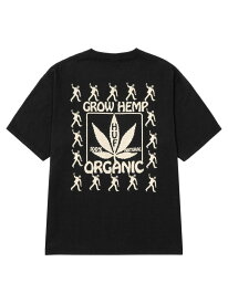 ORGANIC GROW HEMP S/S TEE HUF ハフ Tシャツ HUF ハフ トップス カットソー・Tシャツ ブラック ベージュ【送料無料】[Rakuten Fashion]