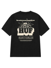GROW HEMP S/S TEE HUF ハフ Tシャツ HUF ハフ トップス カットソー・Tシャツ ブラック ベージュ【送料無料】[Rakuten Fashion]