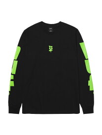 MEGABLAST STRETCH L/S TEE ハフ 長袖 Tシャツ HUF ハフ トップス カットソー・Tシャツ ブラック ホワイト【送料無料】[Rakuten Fashion]