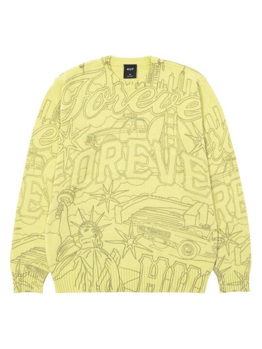 楽天市場】FOREVER CREWNECK SWEATER HUF ハフ トップス ニット 